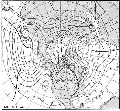 700 hPa mean height in January.