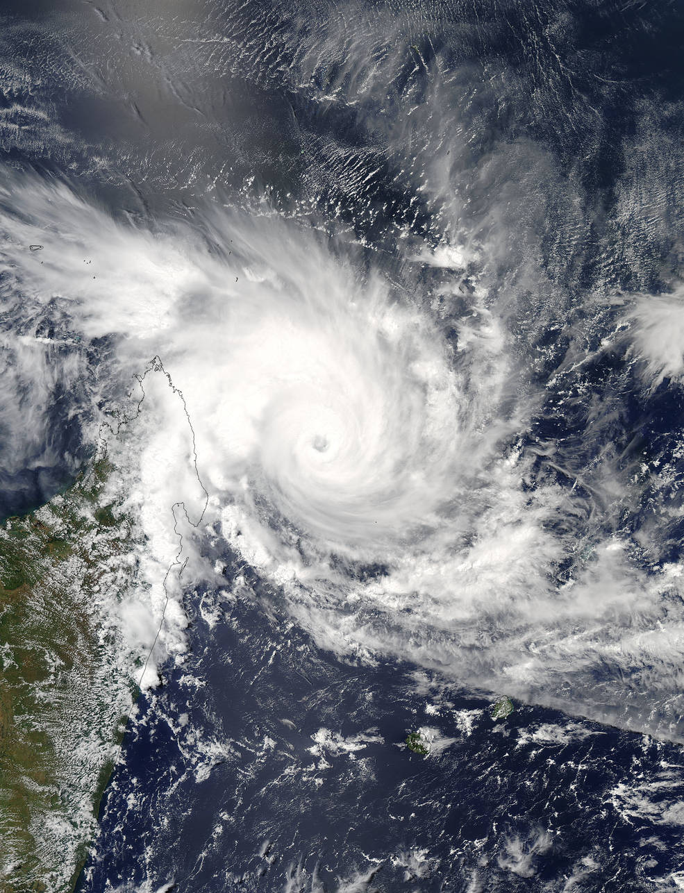 Tropical cyclone Enawo close to Madagascar, 6th March 2017  NASA
