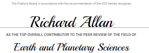 Publons Earth and Planetary Sciences review contributor